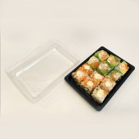 Custom Recyclable Disposable Sushi square plastic food container