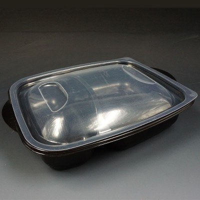 custom baby black disposable compartment food packaging containers