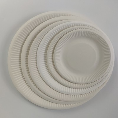 HB Round Plate 5inch Eco friendly round bleached strong biodegradable bagasse paper pulp plate