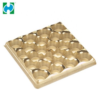 Custom Factory Price Praline Golden Decorative Plastic Trays For Cookie