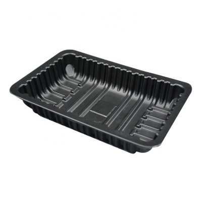 Wholesale Supermarket Black Disposable PP Plastic Meat Tray For Meat