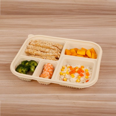 3 compartment microwavable food containers square disposable with lids for food