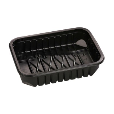 Black Pp Disposable Supermarket Meat Trays Meat Packing Trays Fresh Meat Trays