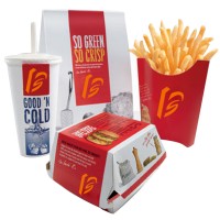 Wholesale Cheap Kraft Paper Takeout Boxes Custom Print Fried Chips Food Packaging Take Away KFC Paper Box